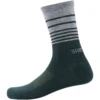 Shimano Original Wool Tall Fietssokken - Dark Green Stripes